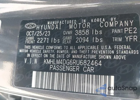 2024 Hyundai Elantra Sel из США, поврежденный, VIN KMHLM4DG6RU682464